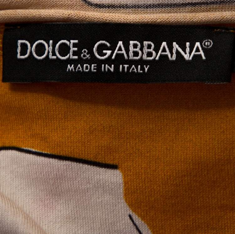 Pre Owned Dolce & Gabbana Multicolor Sicilian Western Print Cotton T-Shirt M