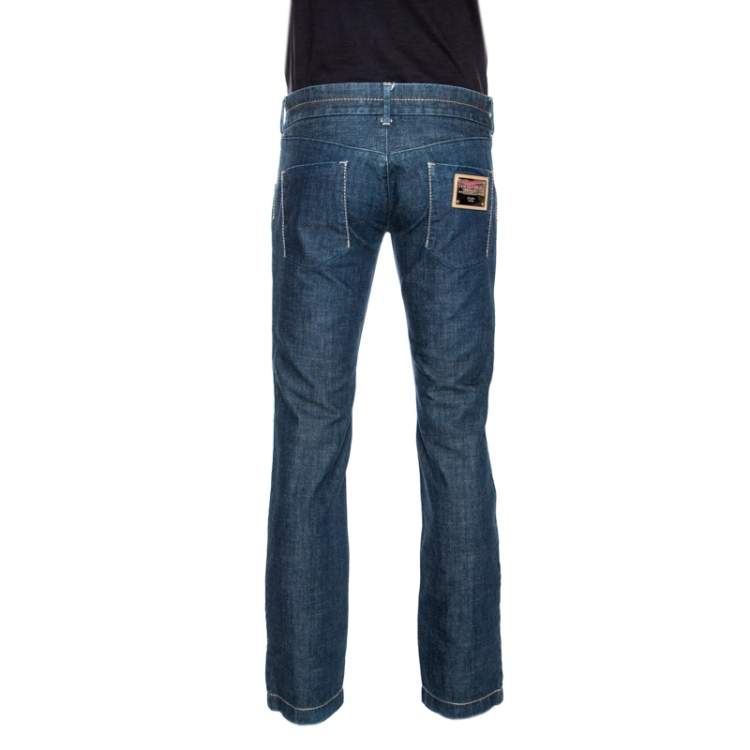 Pre Owned Dolce & Gabbana Blue Denim Straight Leg Jeans M