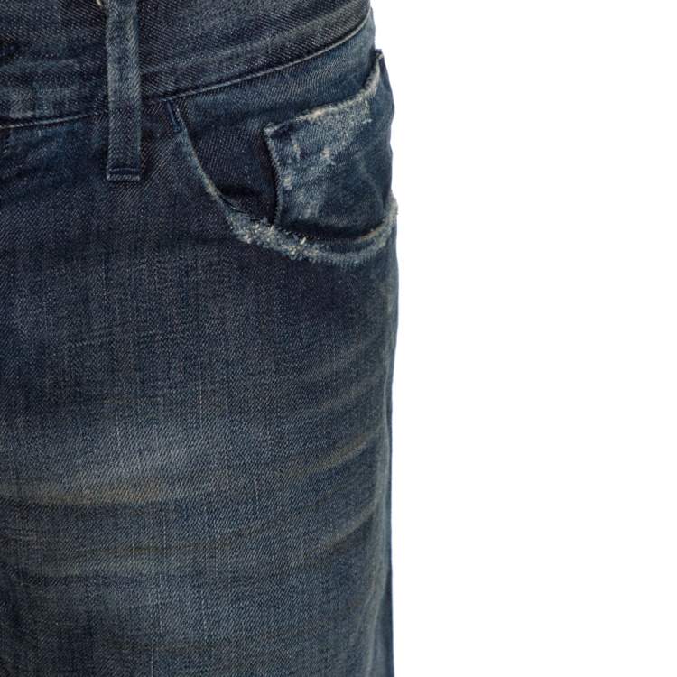 Pre Owned Dolce & Gabbana Blue Medium Wash Denim Straight Leg Jeans S