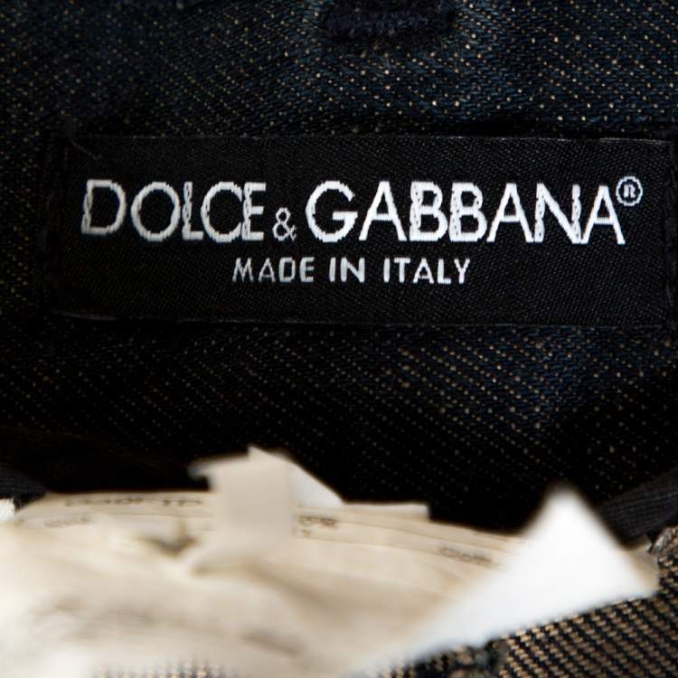 Pre Owned Dolce & Gabbana Blue Medium Wash Denim Straight Leg Jeans S