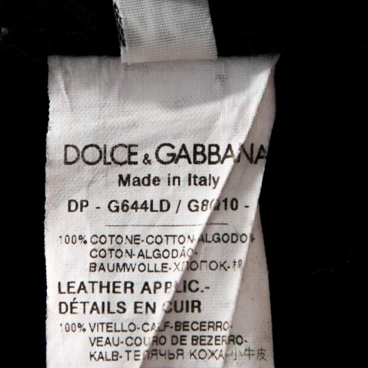 Pre Owned Dolce & Gabbana 14 Gold Black Distressed Denim Straight Jeans S