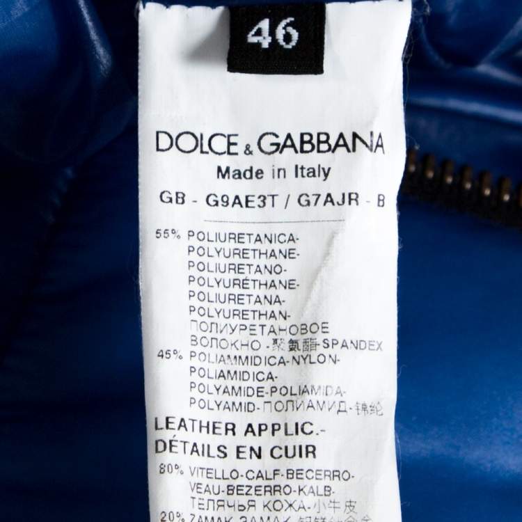 Pre Owned Dolce & Gabbana Blue Nylon Hooded Puffer Jacket S