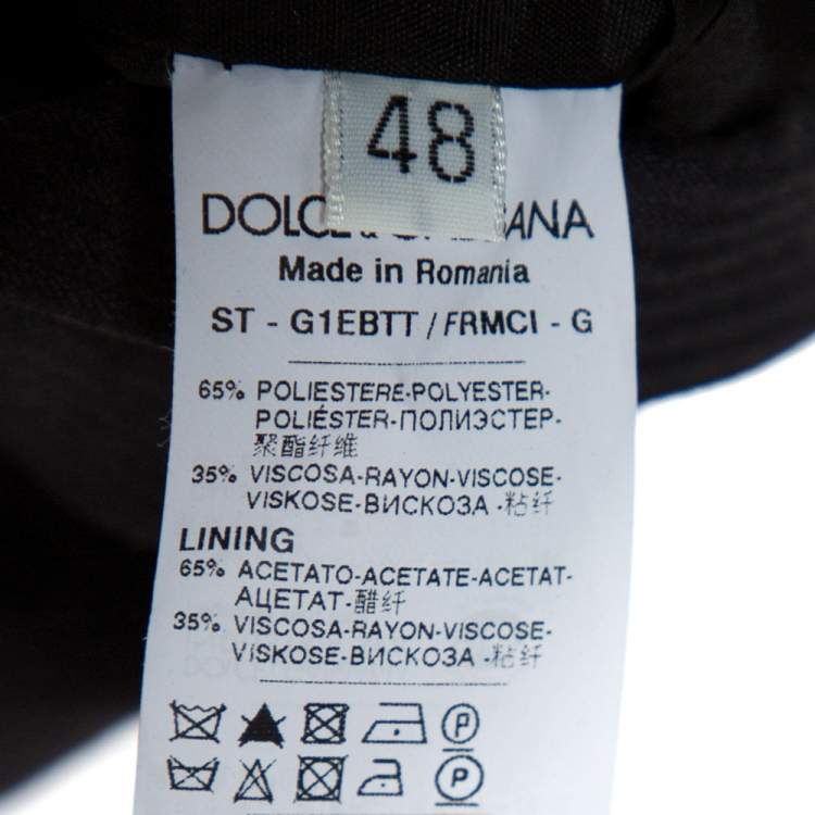 Pre Owned Dolce & Gabbana Black Striped Regular Fit Suit M