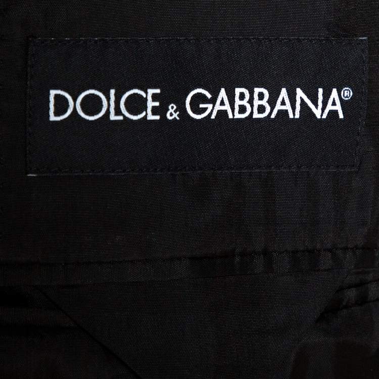 Pre Owned Dolce & Gabbana Black Striped Regular Fit Suit M