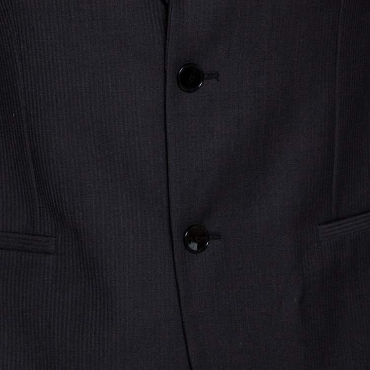 Pre Owned Dolce & Gabbana Black Striped Regular Fit Suit M