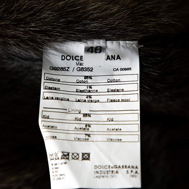 Pre Owned Dolce & Gabbana Brown Corduroy Fur Lined Zip Front Jacket S