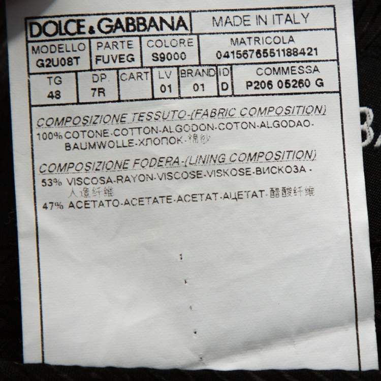 Pre Owned Dolce & Gabbana Brown Velvet Raw Edge Detail Blazer M