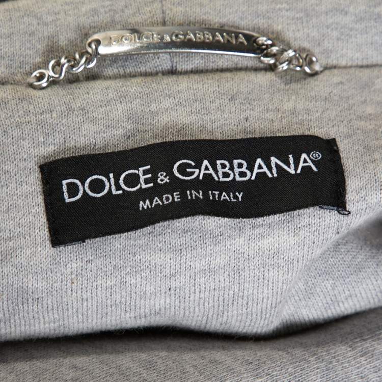 Pre Owned Dolce & Gabbana Black Leather & Jersey Lined Hooded Jacket S 