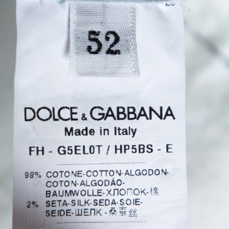 مملوكة مسبقًا Dolce & Gabbana Blue Printed Cotton Thobe XL