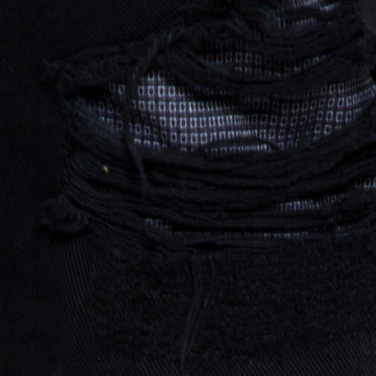 Pre Owned Dolce & Gabbana 14 Black Distressed Denim Pant Detail Jeans L
