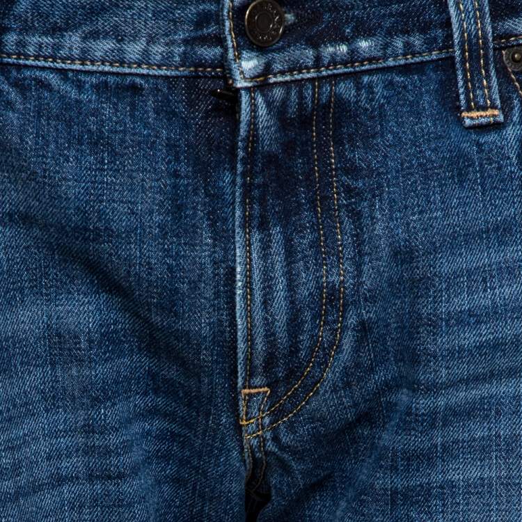 Pre Owned Dolce & Gabbana 14 Indigo Light Washed Denim Distressed Jeans L