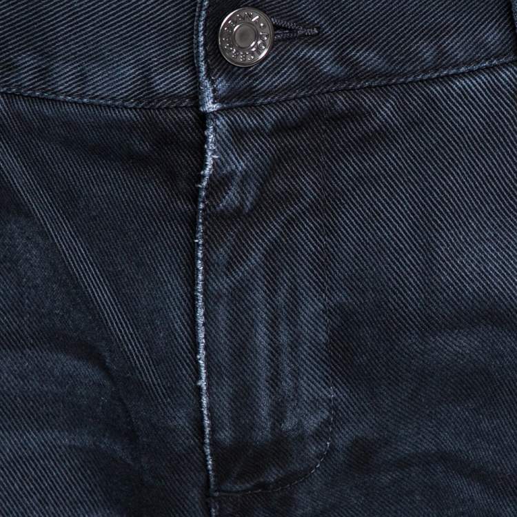 Pre Owned Dolce & Gabbana 14 Black Faded Effect Denim Fitted Jeans L