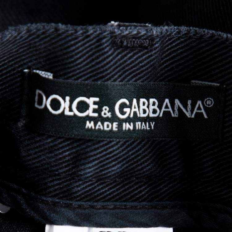 Pre Owned Dolce & Gabbana 14 Black Faded Effect Denim Fitted Jeans L
