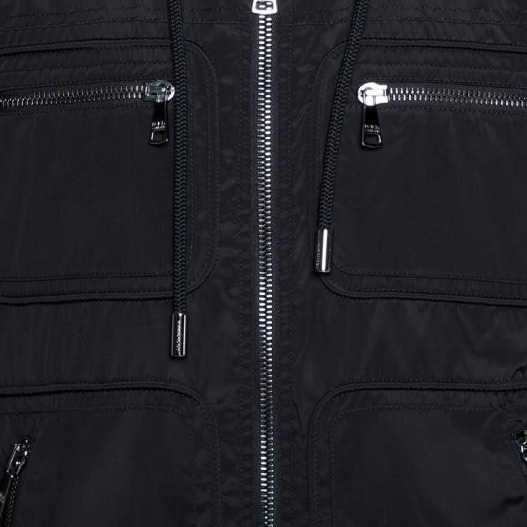 Pre Owned Dolce & Gabbana Dark Brown Hooded Bomber Jacket XXL