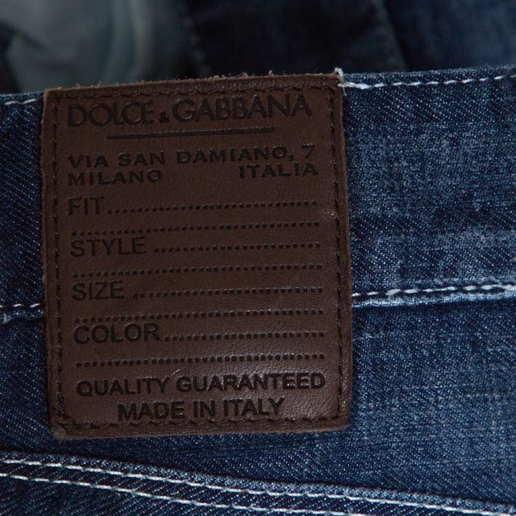 Pre Owned Dolce & Gabbana Blue Medium Wash Denim 14 Gold Fit Jeans S