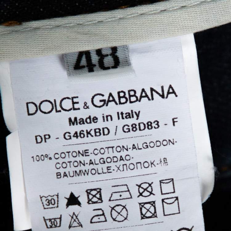 Pre Owned Dolce & Gabbana Blue Light Wash Denim Distressed Low Rise Jeans M