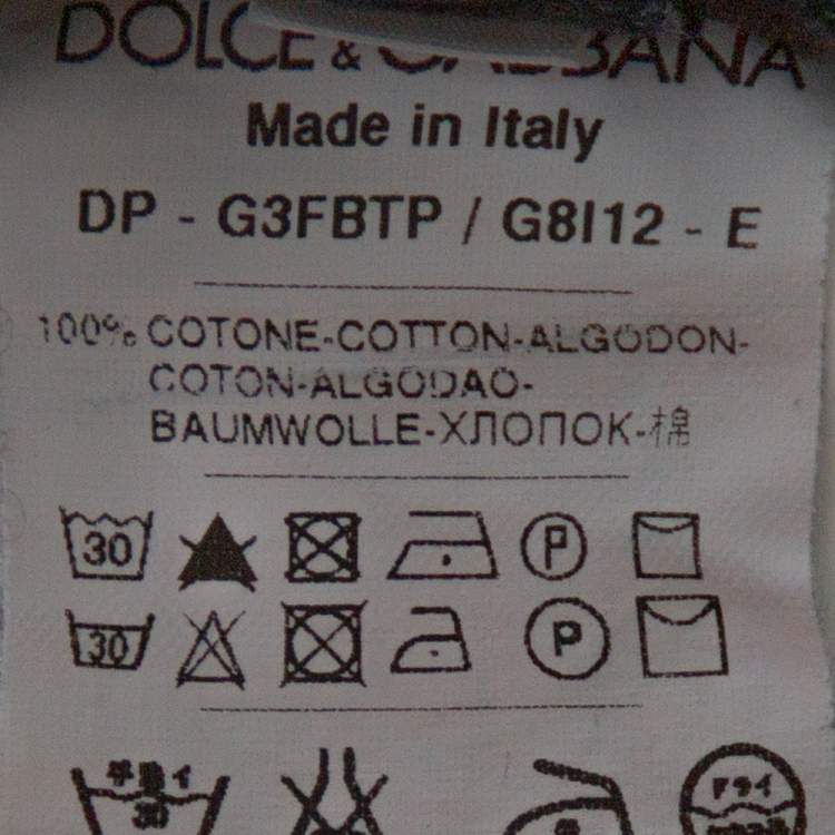 Pre Owned Dolce & Gabbana Blue Light Wash Denim Distressed Metal Plaque Detail Jeans M