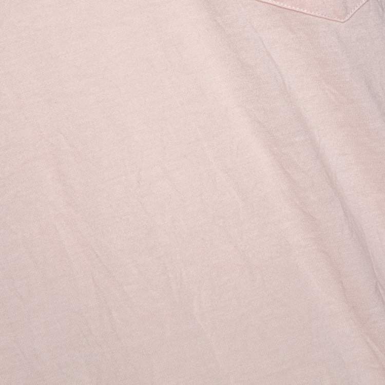 Pre Owned Dolce & Gabbana Peach Jersey Raglan Sleeve V-Neck T-Shirt XL