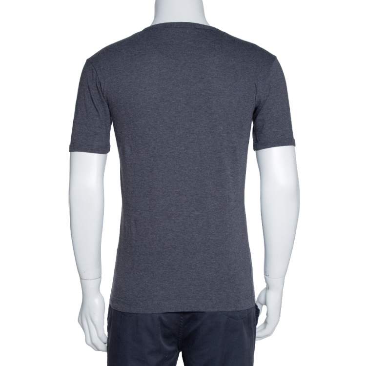 Pre Owned Dolce & Gabbana Grey Cotton Round Neck T-Shirt S