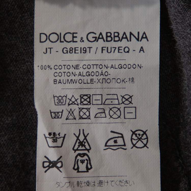 Pre Owned Dolce & Gabbana Grey Cotton Round Neck T-Shirt S
