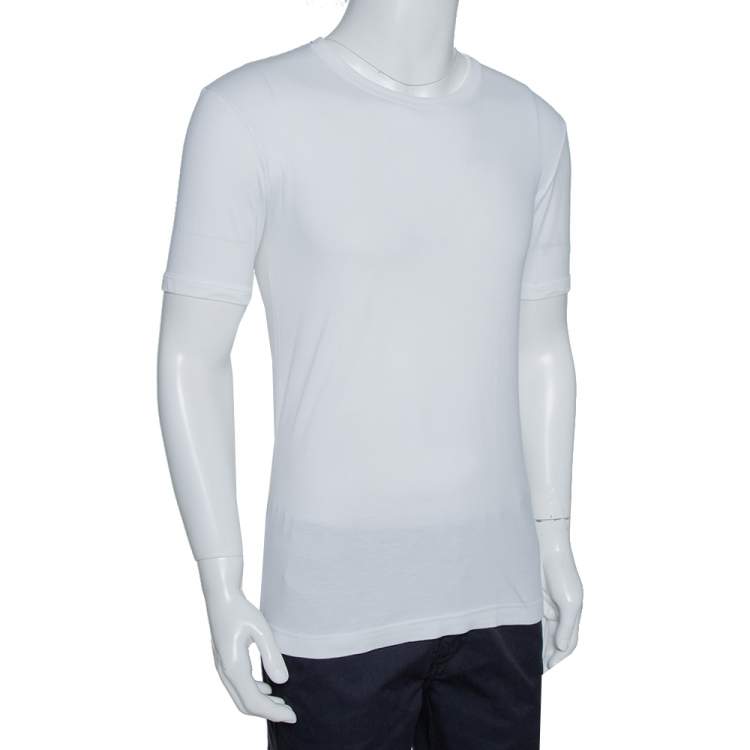 مملوكة مسبقًا Dolce & Gabbana White Cotton Round Neck T-Shirt S