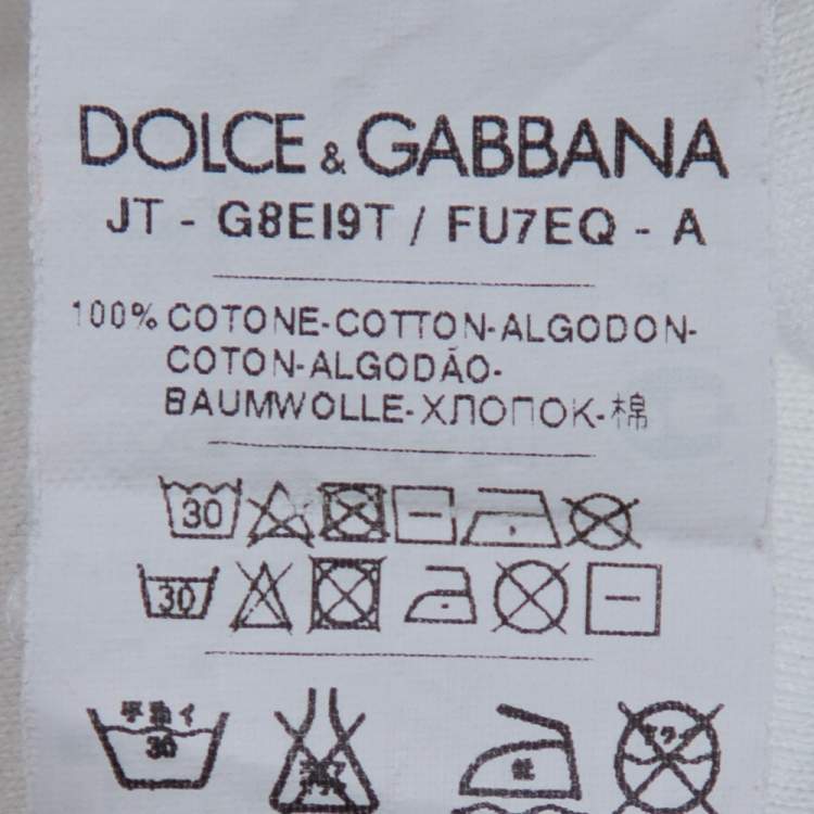 مملوكة مسبقًا Dolce & Gabbana White Cotton Round Neck T-Shirt S