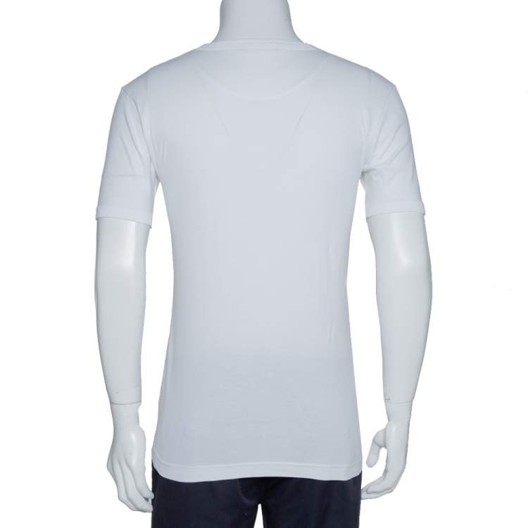 مملوكة مسبقًا Dolce & Gabbana White Cotton Round Neck T-Shirt S