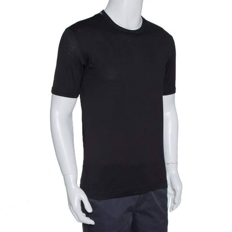 مملوكة مسبقًا Dolce & Gabbana Black Cotton Round Neck T-Shirt M