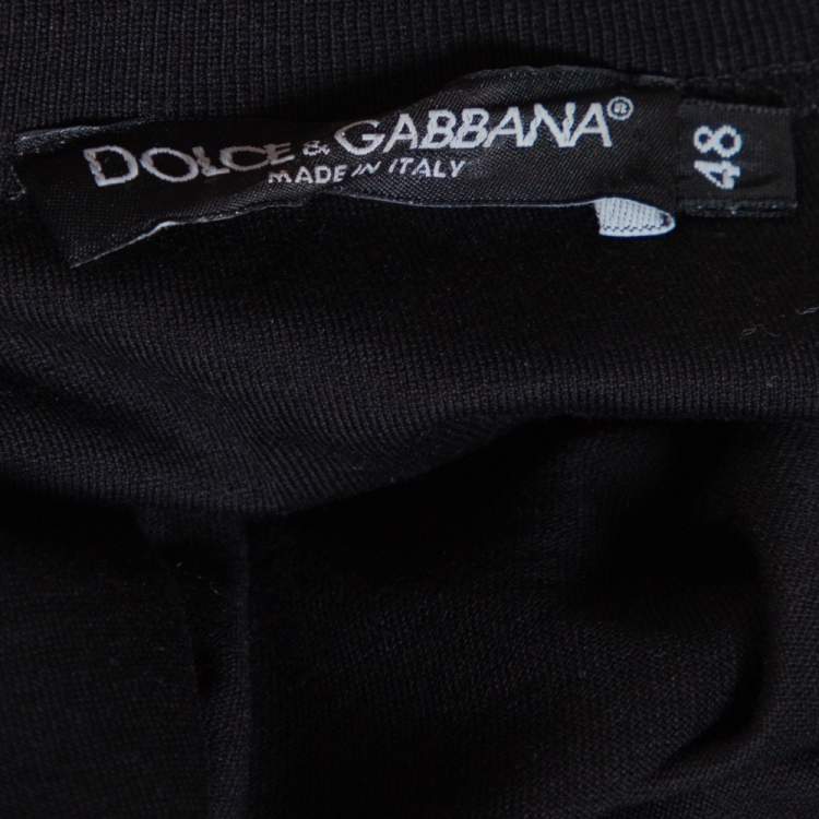 مملوكة مسبقًا Dolce & Gabbana Black Cotton Round Neck T-Shirt M