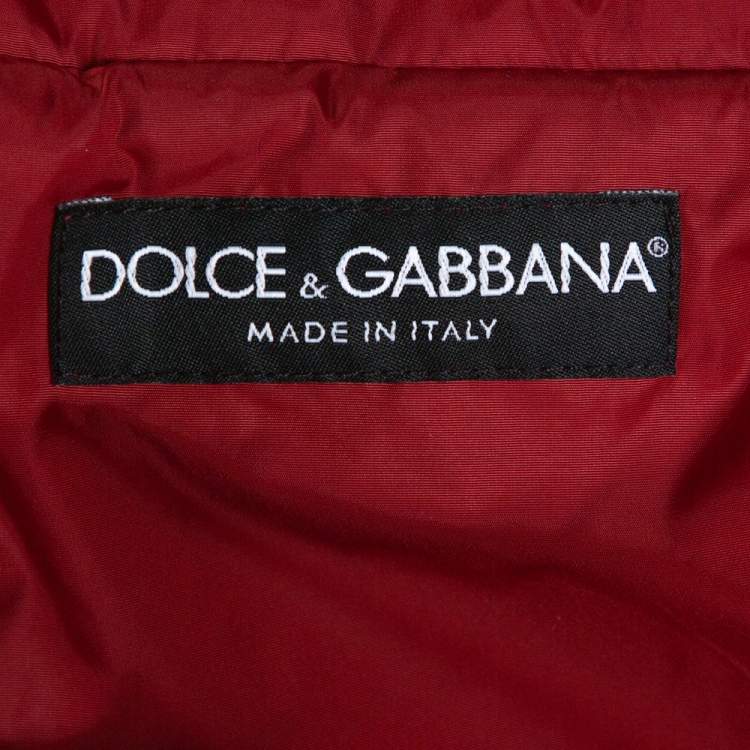 مملوكة مسبقًا Dolce & Gabbana Red Hooded Puffer Jacket XS
