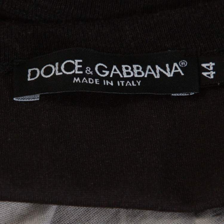Pre Owned Dolce & Gabbana Charcoal Grey James Dean Print Cotton T-Shirt XS