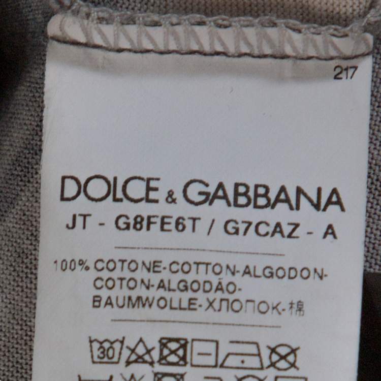 Pre Owned Dolce & Gabbana Charcoal Grey James Dean Print Cotton T-Shirt XS