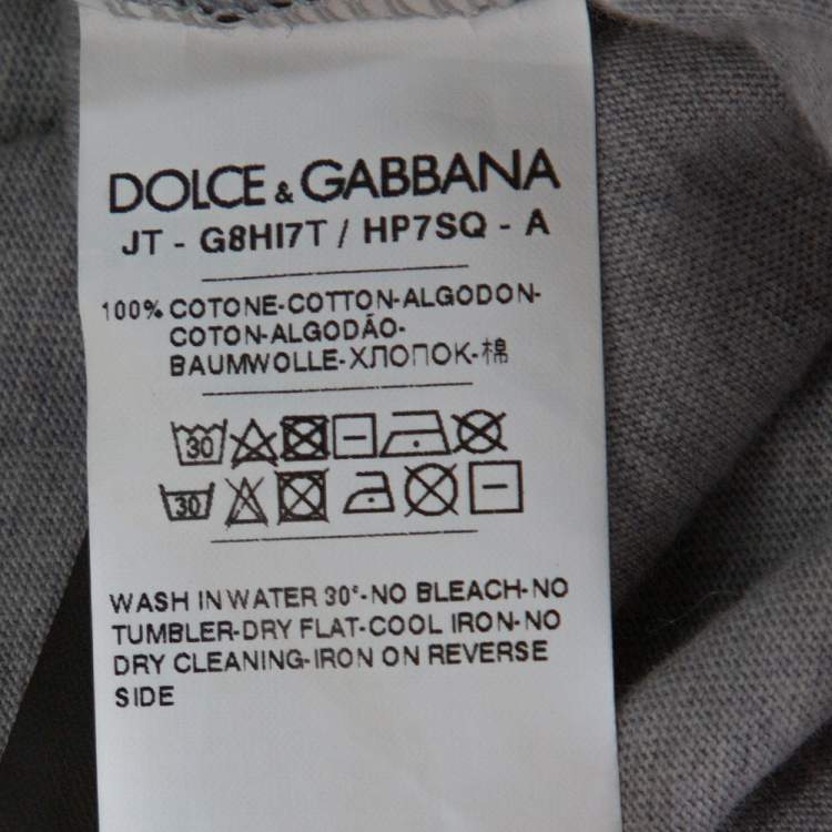 Pre Owned Dolce & Gabbana Dark Green & Grey Cotton Kong Print T Shirt XS 