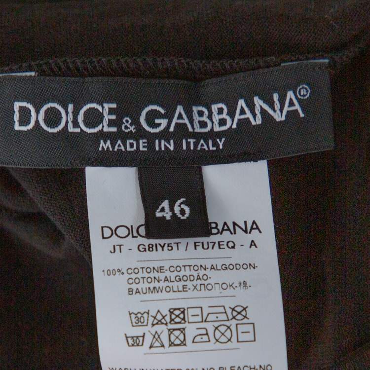 Pre Owned Dolce & Gabbana DG Millennials Black Cotton King Print T Shirt S