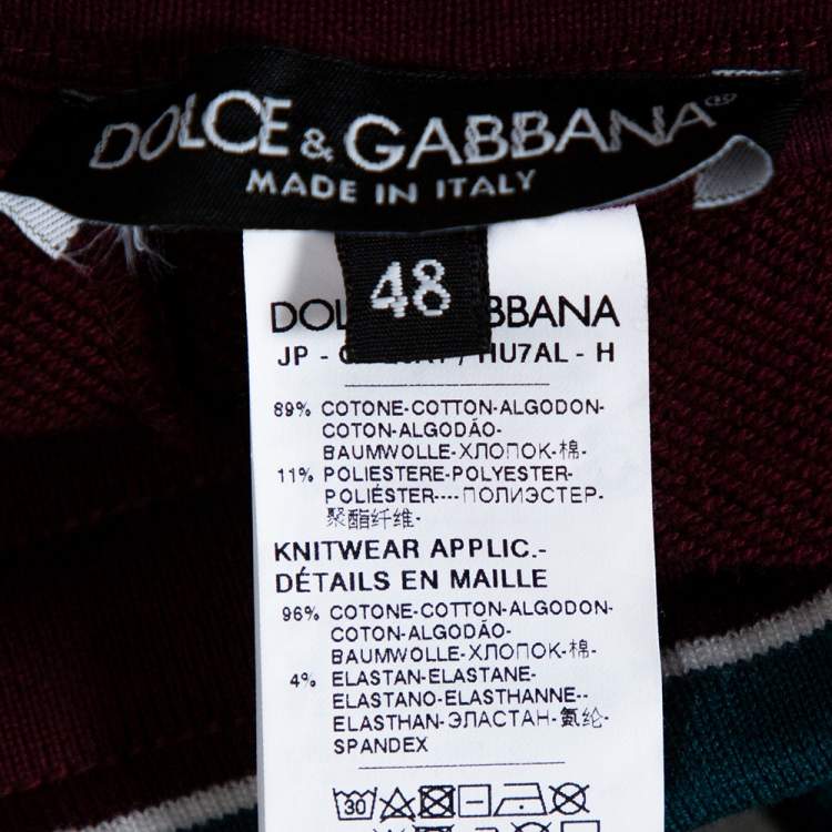 Pre Owned Dolce & Gabbana Burgundy Cotton Colorblock Drawstring Waist Shorts M
