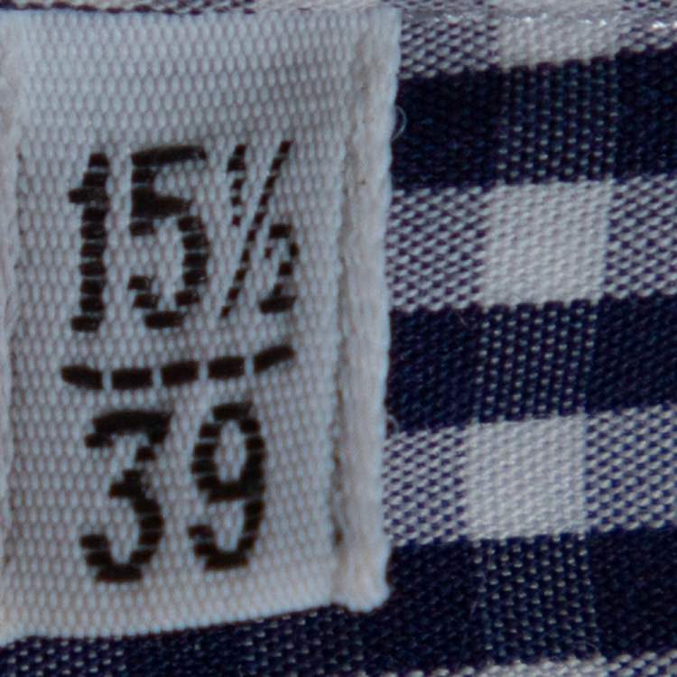 Pre Owned Dolce & Gabbana Navy Blue Gingham Check Cotton Sicilia Fit Shirt M