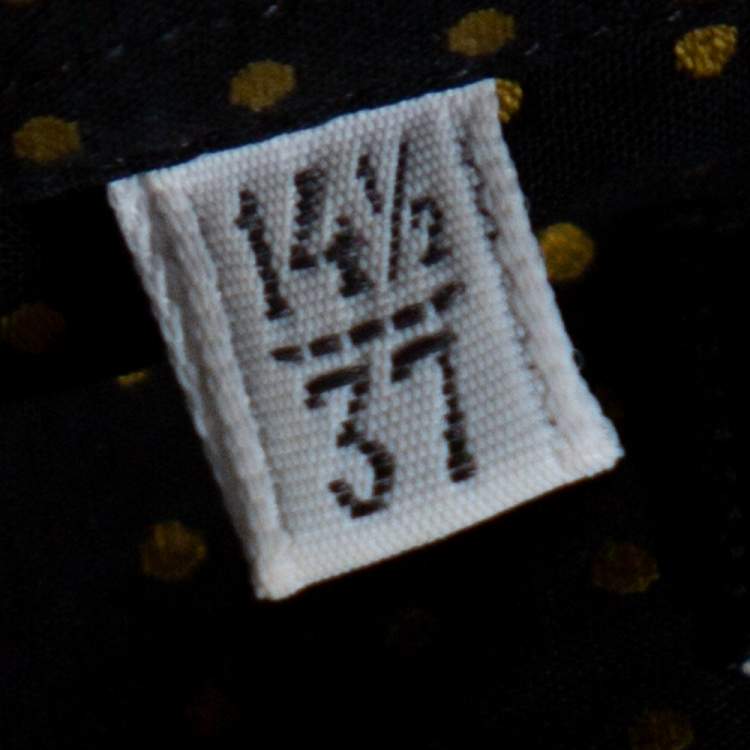 Pre Owned Dolce & Gabbana Black & Yellow Dotted Cotton Gold Fit Shirt XS