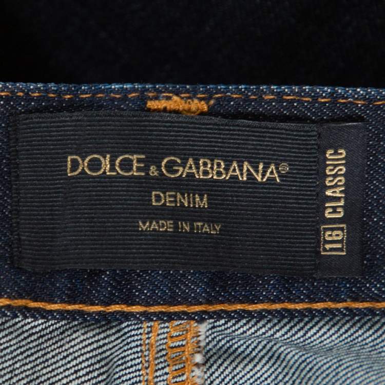 مملوكة مسبقًا Dolce & Gabbana Indigo Denim 16 Classic Straight Leg Jeans S