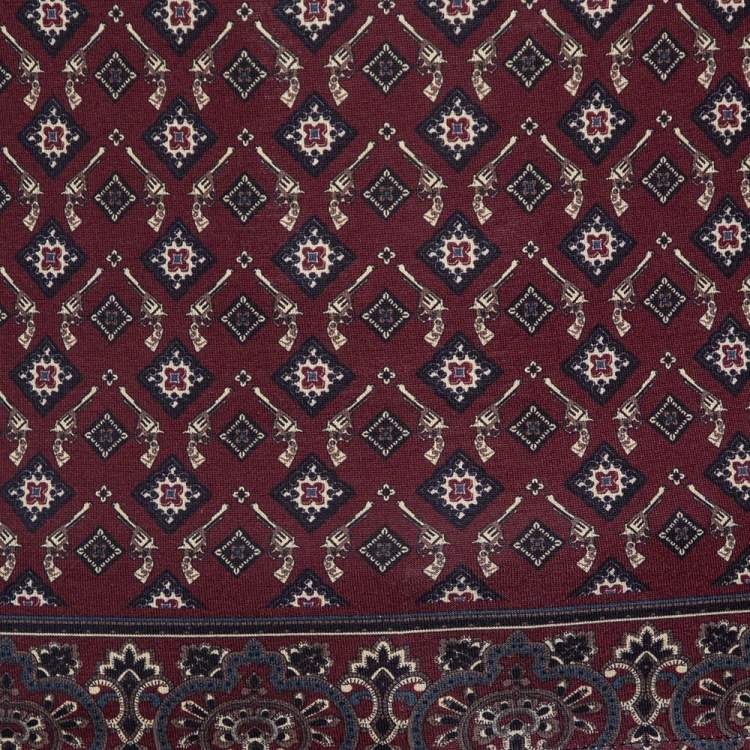 Pre Owned Dolce & Gabbana Burgundy Geometric Printed Cotton Crew Neck T Shirt M 