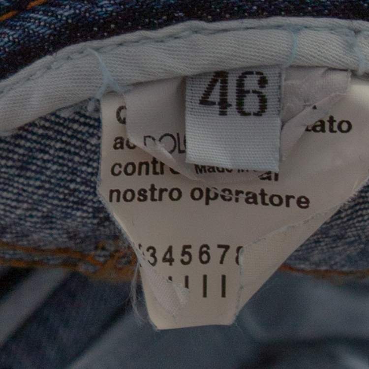 Pre Owned Dolce & Gabbana Blue Medium Wash Denim Distressed Jeans S