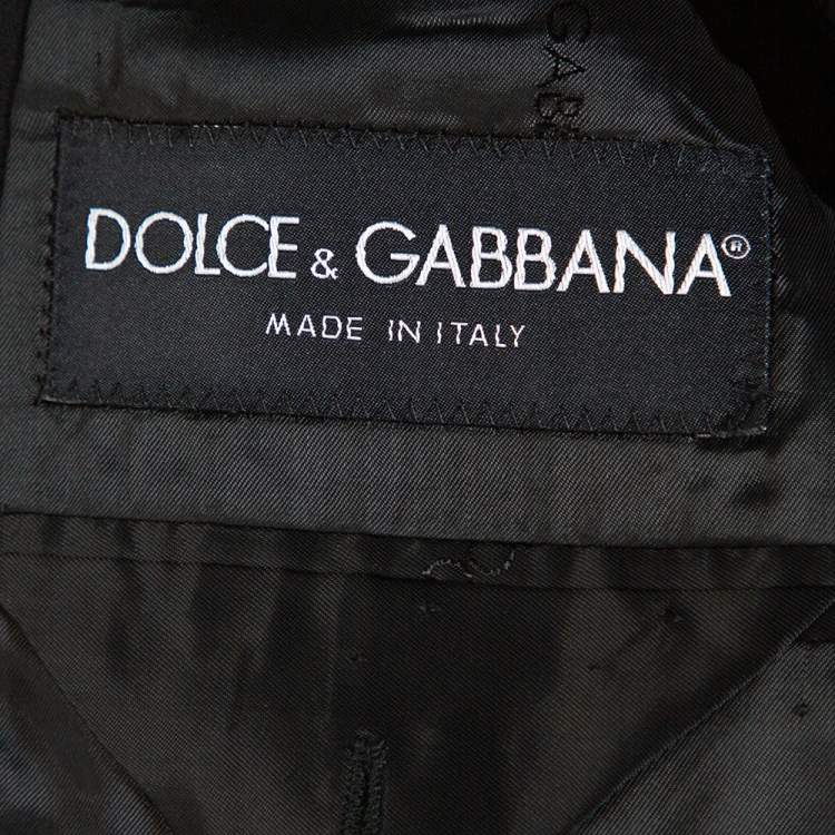 Pre Owned Dolce & Gabbana Black Stripe Patterned Wool Tailored Jacket S