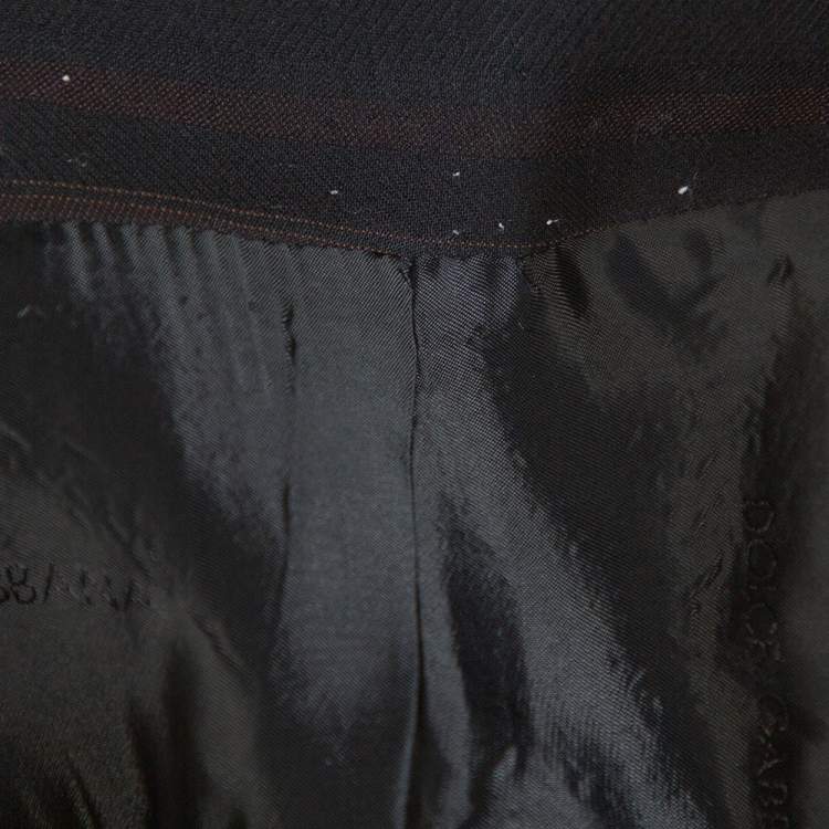 Pre Owned Dolce & Gabbana Black Stripe Patterned Wool Tailored Jacket S