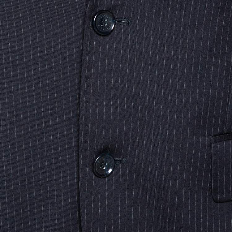 Pre Owned Dolce & Gabbana Black Pinstriped Wool Tailored Jacket XS