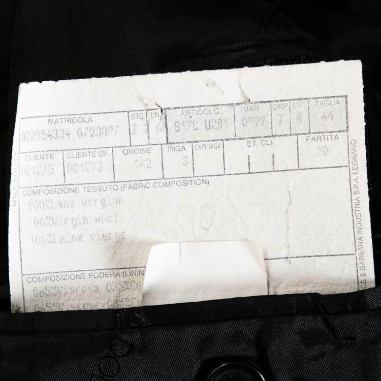 Pre Owned Dolce & Gabbana Black Wool Tailored Jacket XS