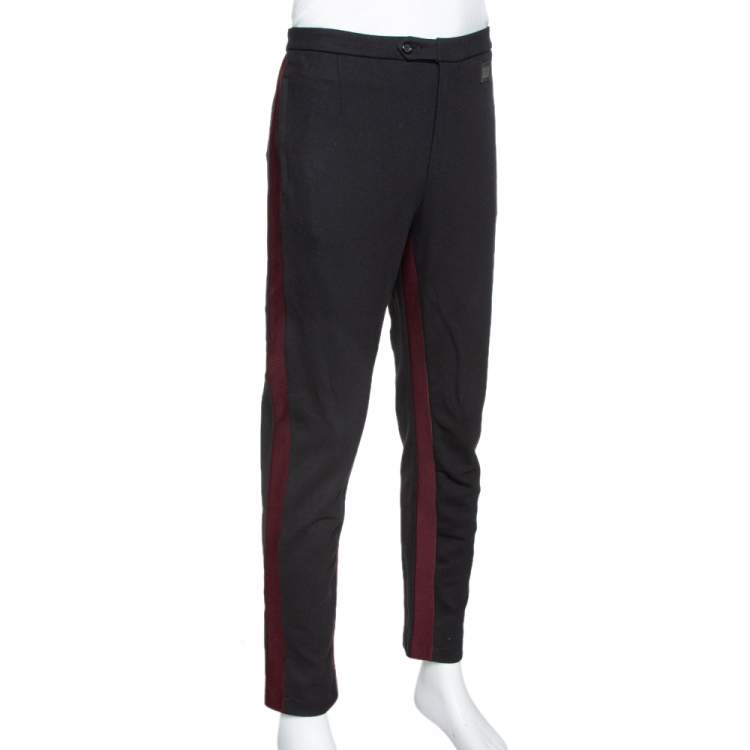 Pre Owned Dolce & Gabbana Black Stretch Cotton Contrast Trim Slim Fit Trousers XXL