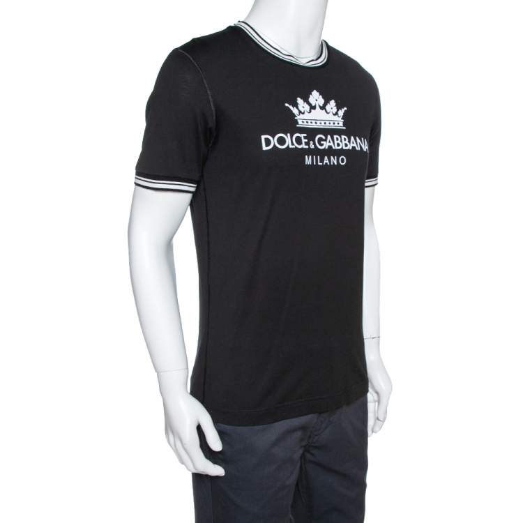 Dolce & Gabbana Black Logo Print Crew Neck T-Shirt M Dolce & Gabbana | TLC