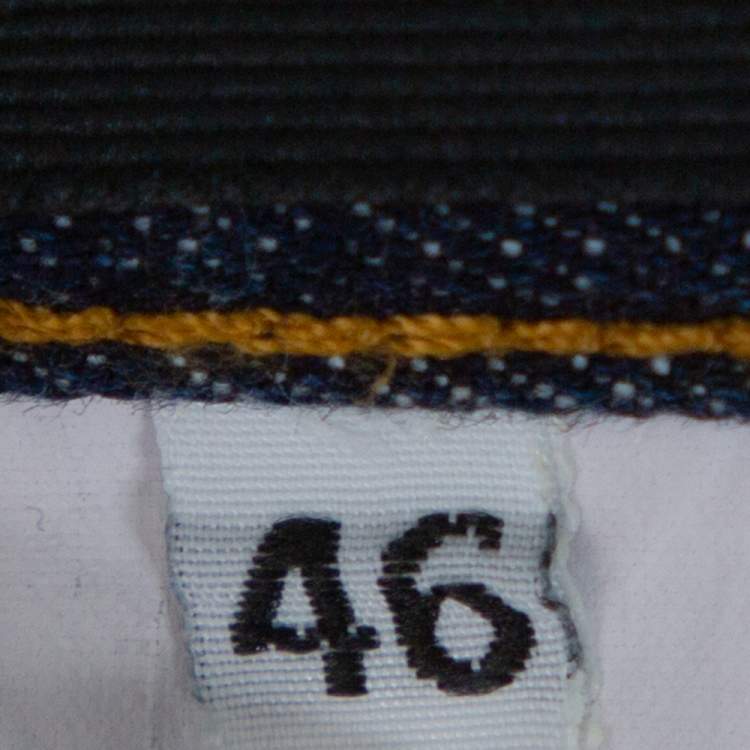 Pre Owned Dolce & Gabbana 14 Gold Blue Denim Straight Leg Jeans S