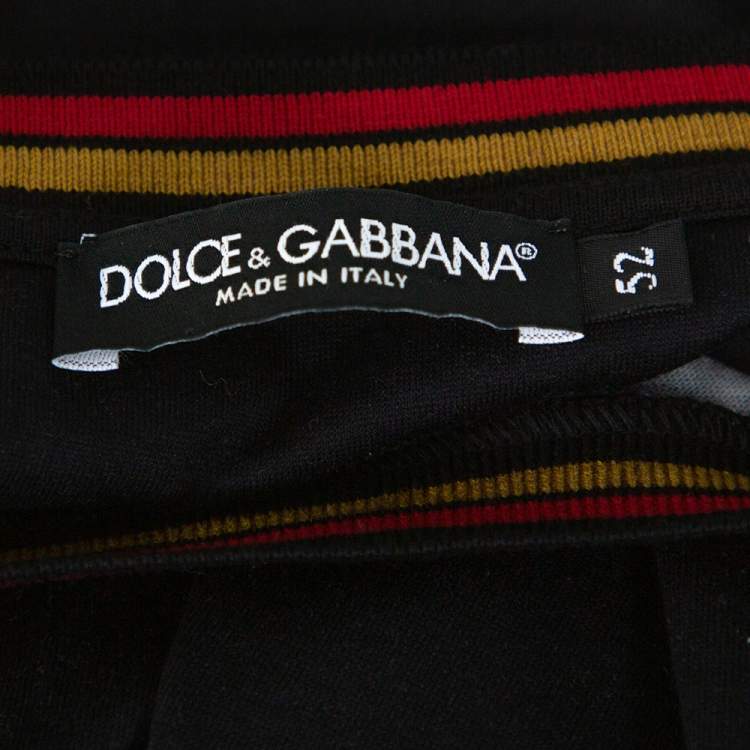 Pre Owned Dolce & Gabbana Black Heraldic Print Cotton Crew Neck T-Shirt XL 