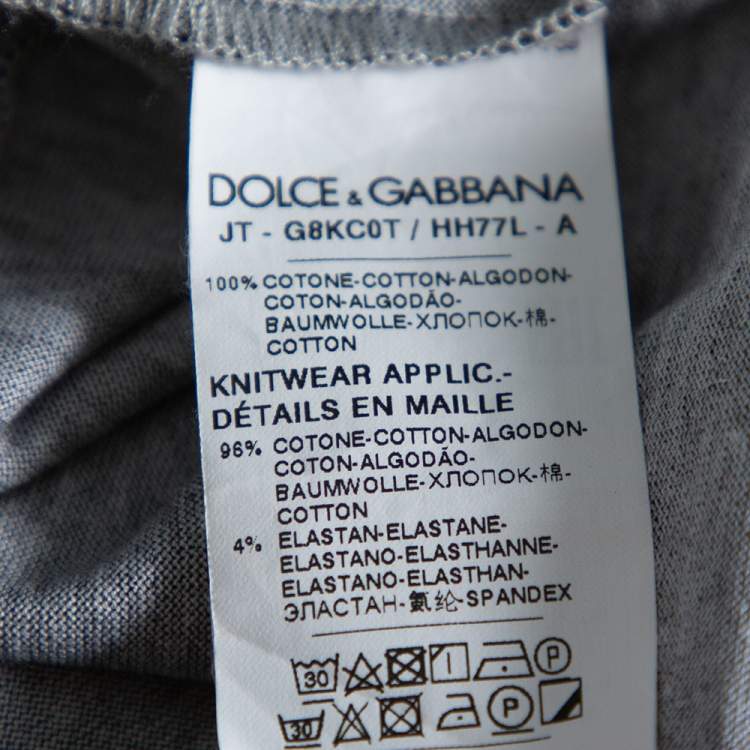 Pre Owned Dolce & Gabbana Black Heraldic Print Cotton Crew Neck T-Shirt XL 