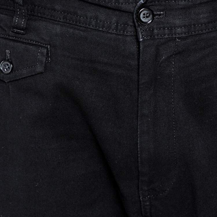 مملوكة مسبقًا Dolce & Gabbana Black Cotton Cropped Cargo Pants XL